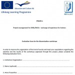 Dissemination and workshops evaluation form